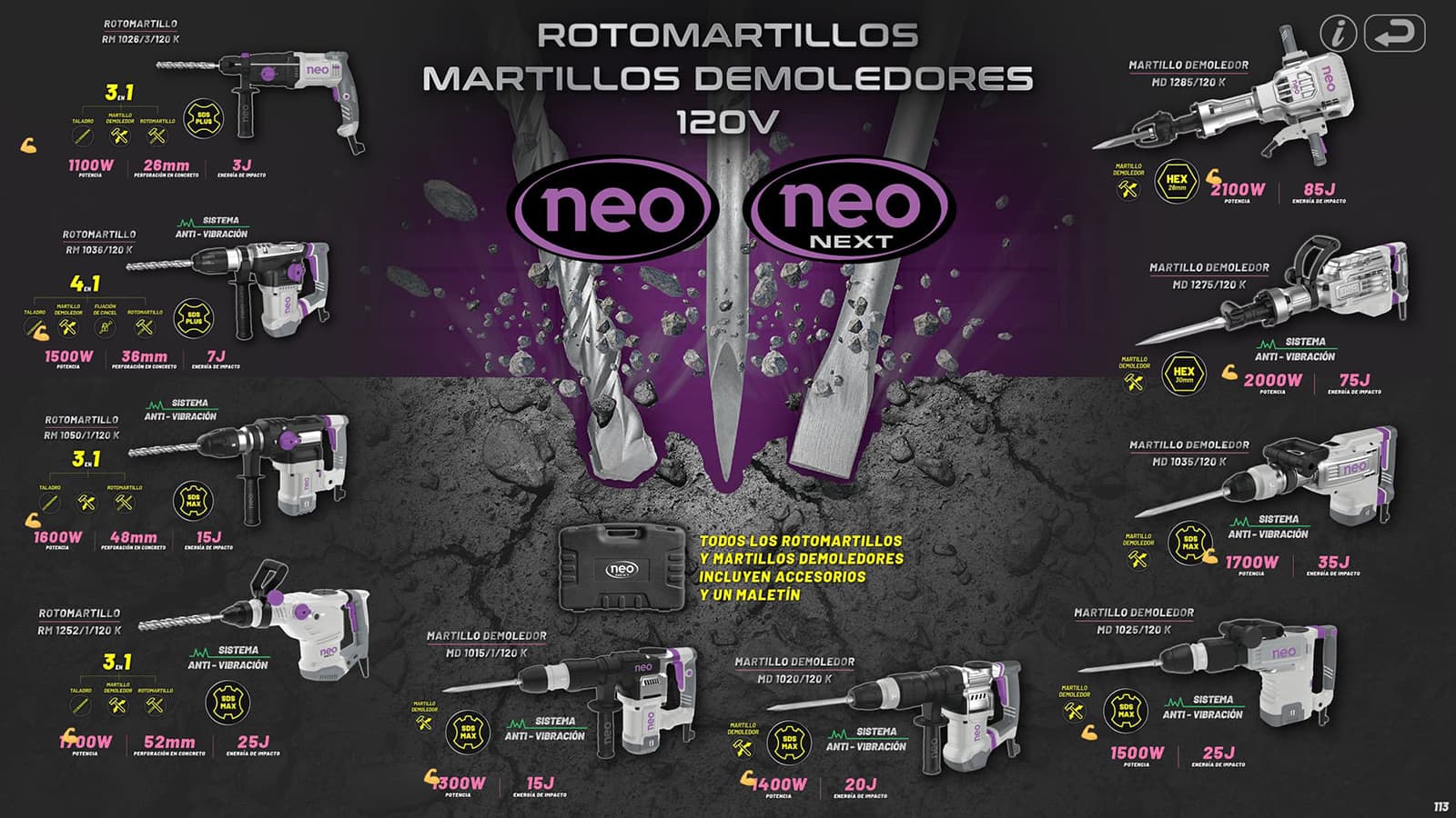 Rotomartillos y Demoledores N 120v