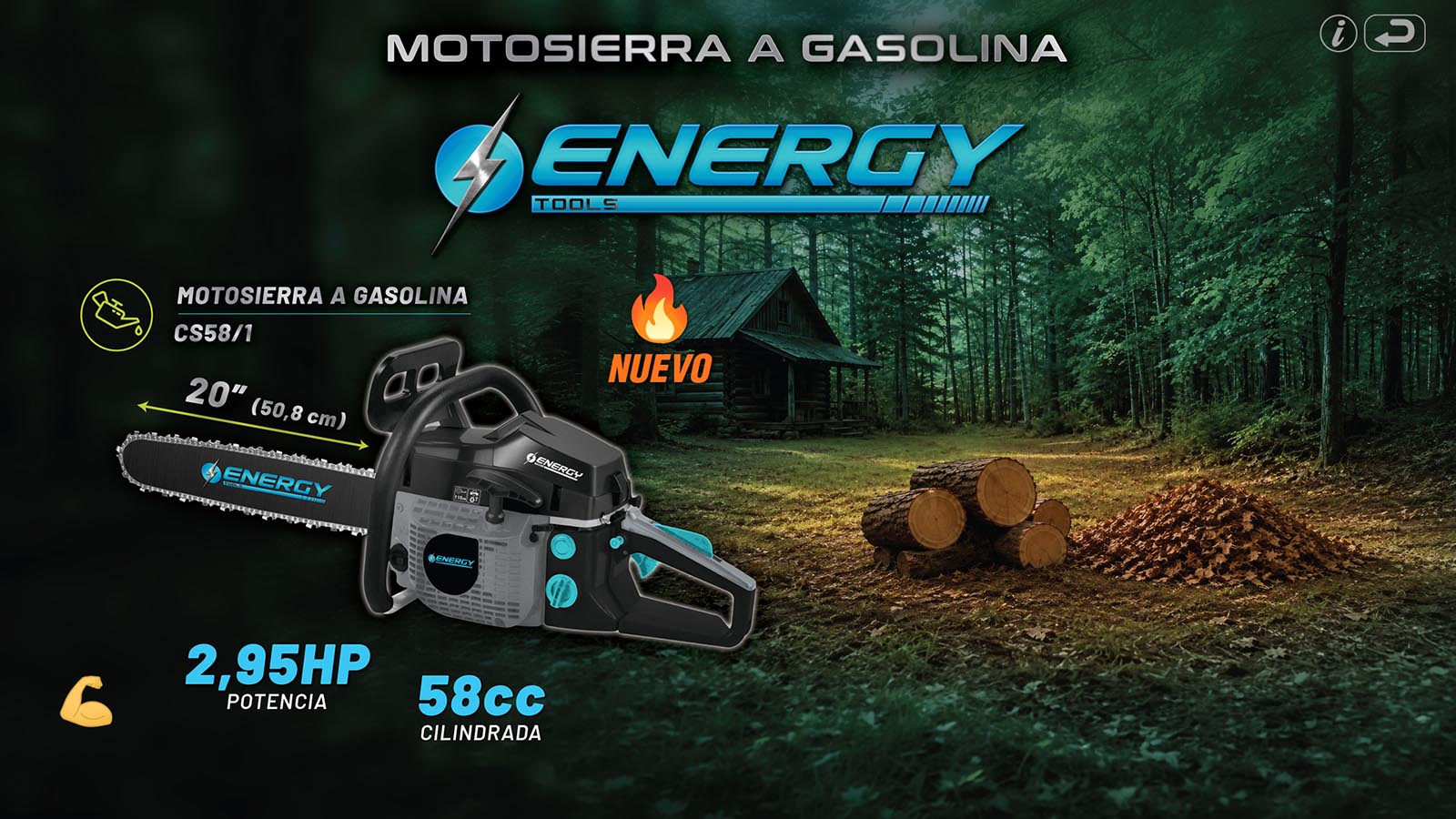 Energy - Motosierra a gasolina
