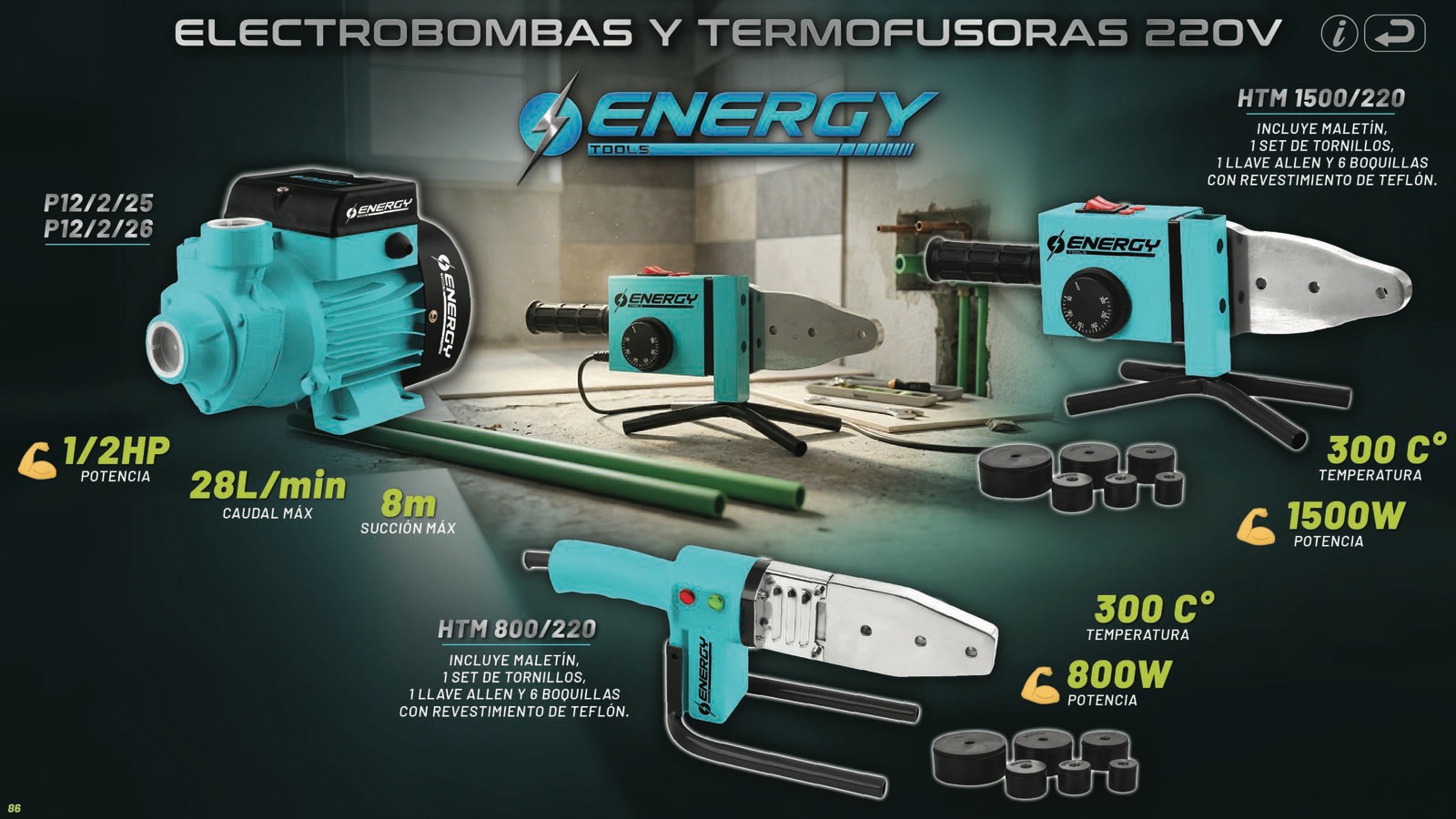 Electrobombas y Termofusoras E 220v