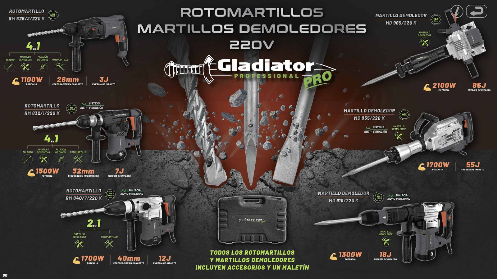 Rotomartillos y Demoledores G 220v
